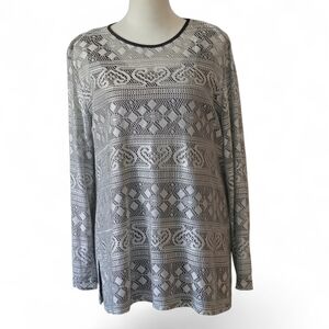 Vtg Y2K AGB Byer California Women's L Silver Lace Overlay Top w/ Black Tank USA